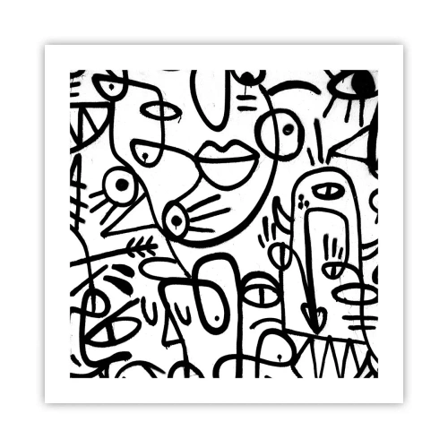 Poster - Gesichter und Luftspiegelungen - 50x50 cm