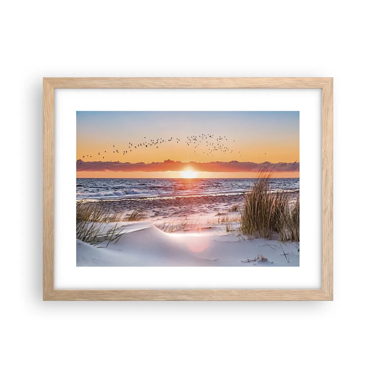 Poster in einem Rahmen aus heller Eiche - Horizontale Landschaft - 40x30 cm