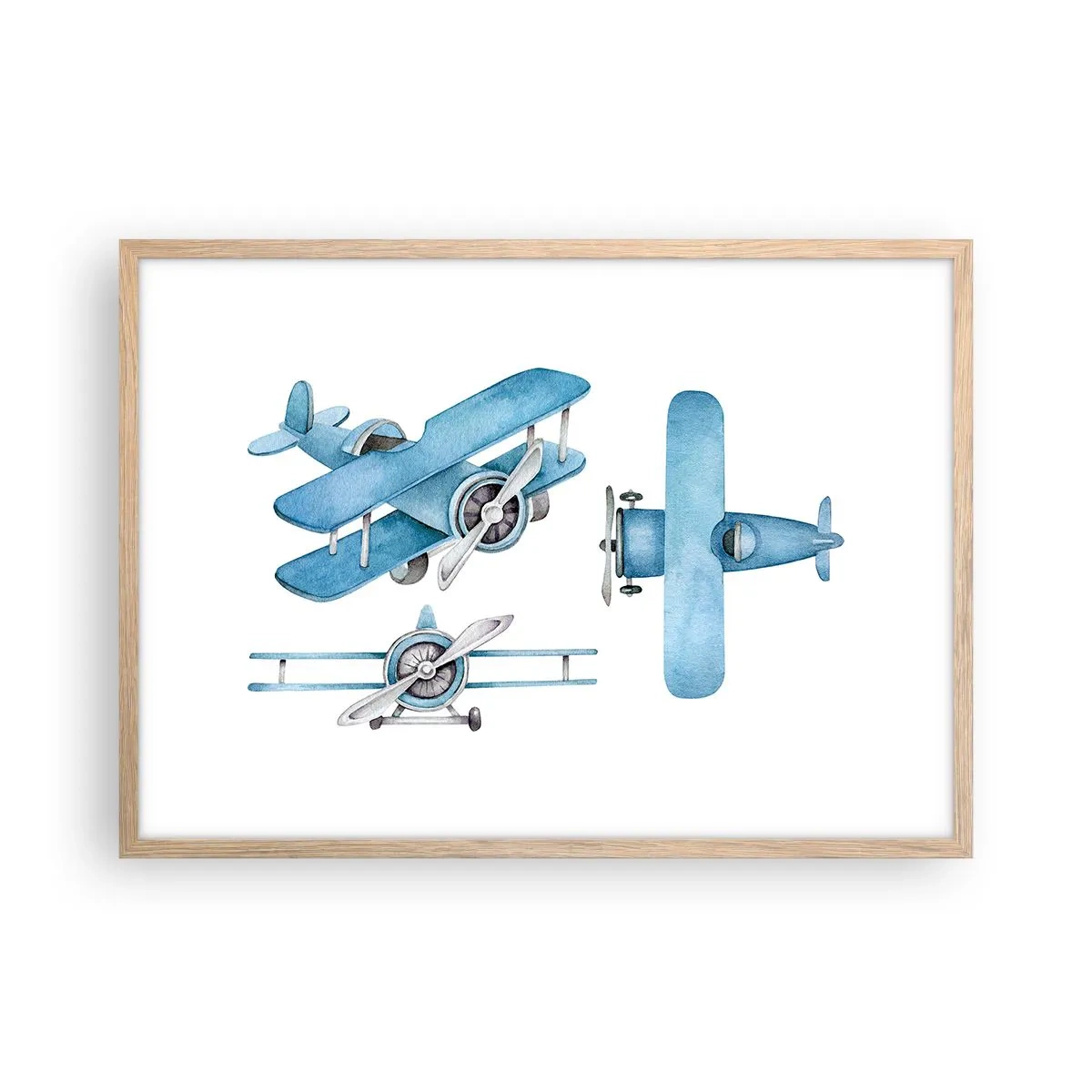 Poster in einem Rahmen aus heller Eiche - Geboren um zu gewinnen - 70x50 cm