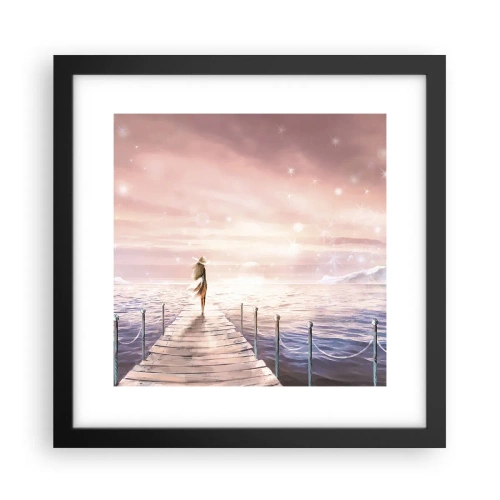 Poster in einem schwarzem Rahmen - Im Licht eines Traums - 30x30 cm
