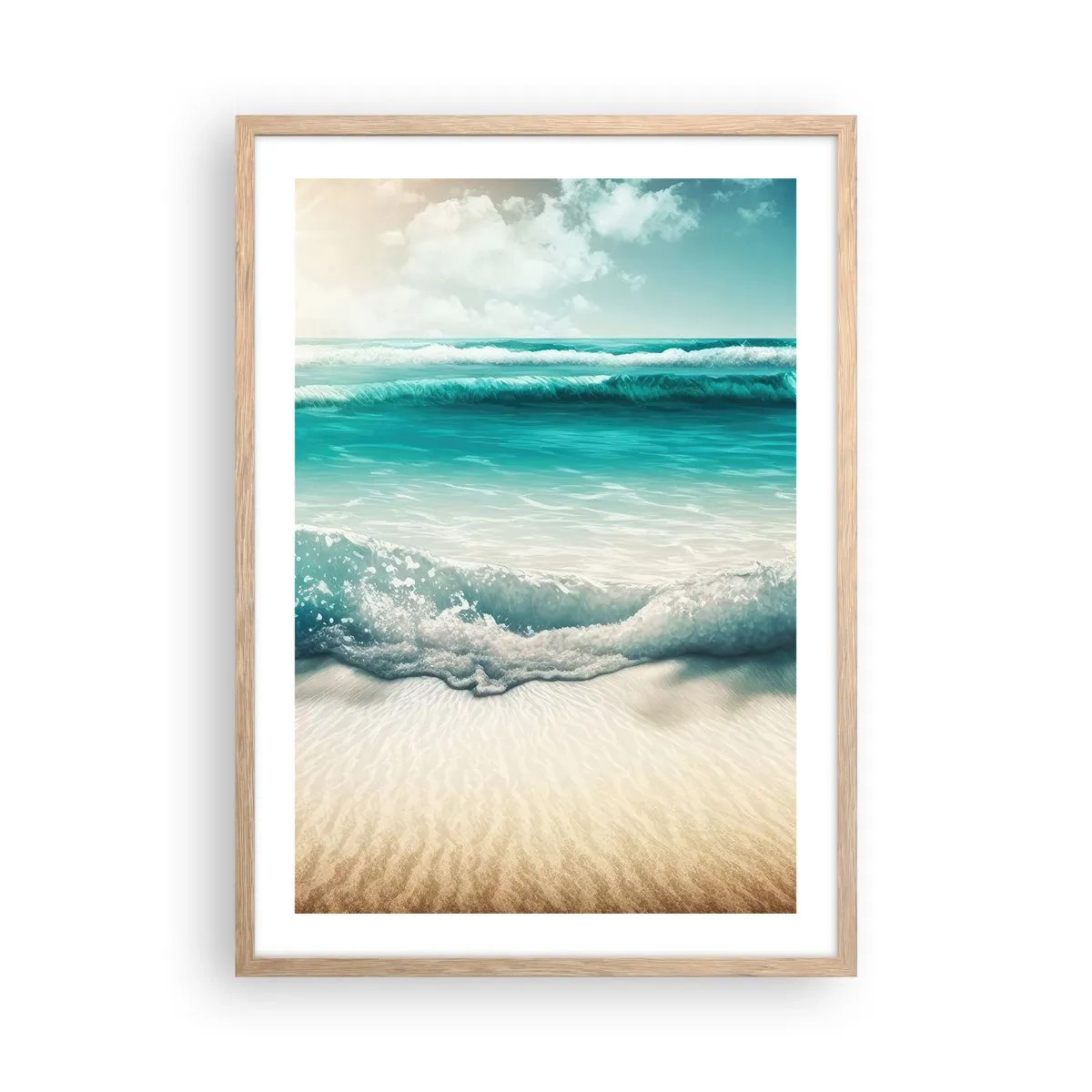 Poster in einem Rahmen aus heller Eiche - Frieden des Ozeans - 50x70 cm