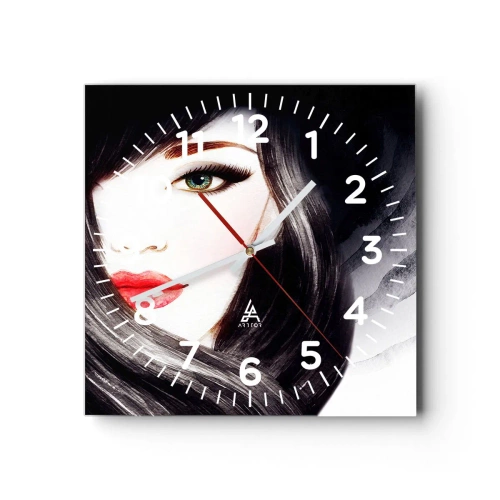 Wanduhr - Glasuhr - Saphir-Optik - 40x40 cm