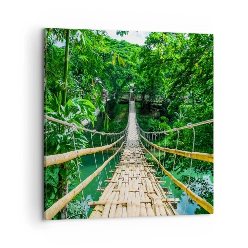 Bild auf Leinwand - Leinwandbild - Monkey Bridge über das Grün - 50x50 cm