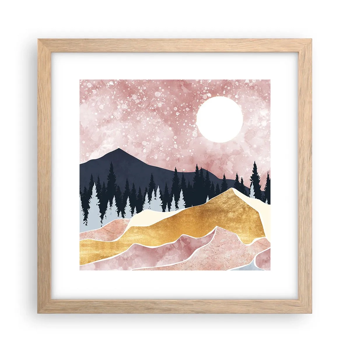 Poster in einem Rahmen aus heller Eiche - Nachtwache - 30x30 cm