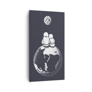 Bild auf Leinwand - Leinwandbild - Kosmische Liebesgeschichte - 55x100 cm
