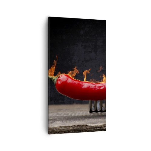 Bild auf Leinwand - Leinwandbild - Eine feurige Vorspeise - 55x100 cm