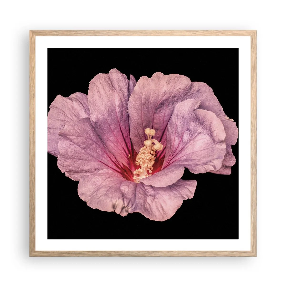 Poster in einem Rahmen aus heller Eiche - Direkt ins Herz - 60x60 cm