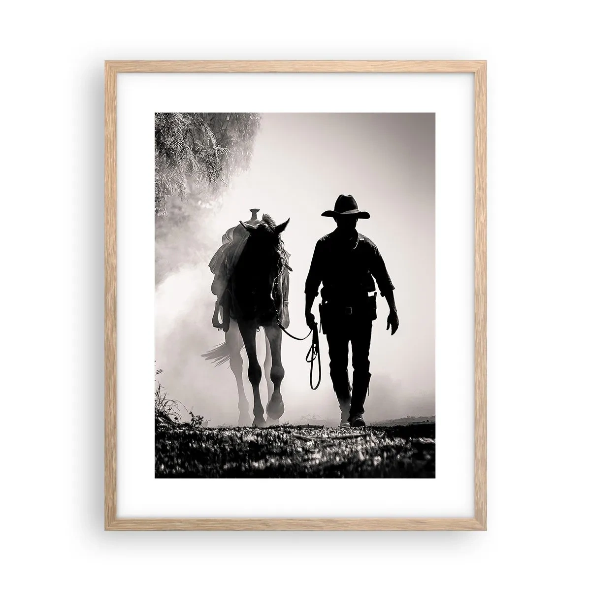 Poster in einem Rahmen aus heller Eiche - Texas-Morgen - 40x50 cm