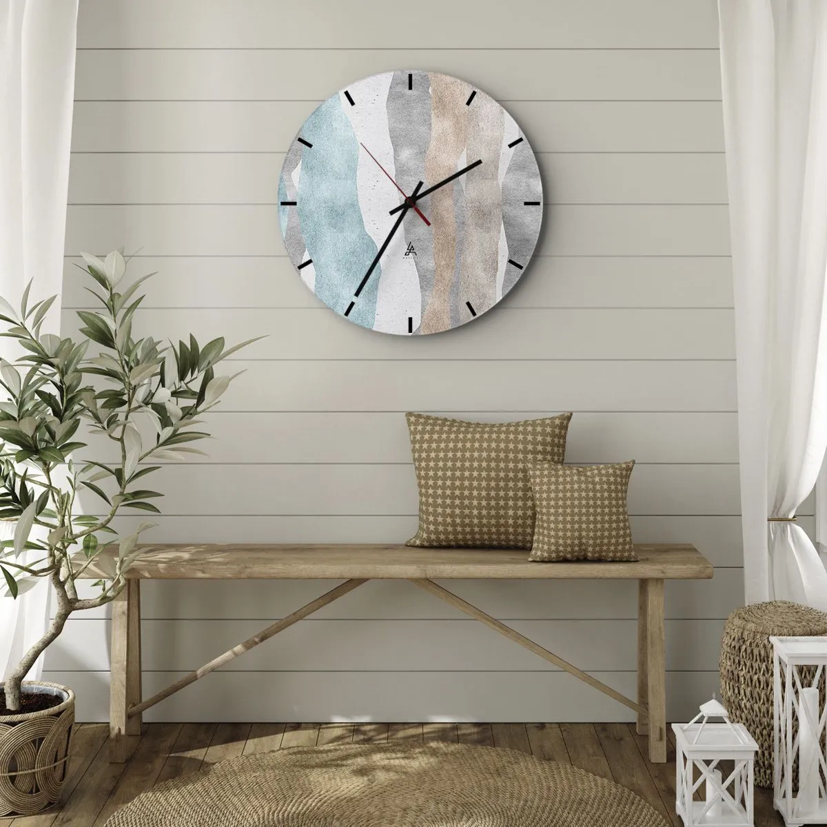 Wanduhr - Glasuhr - Studie über Nähe - 40x40 cm