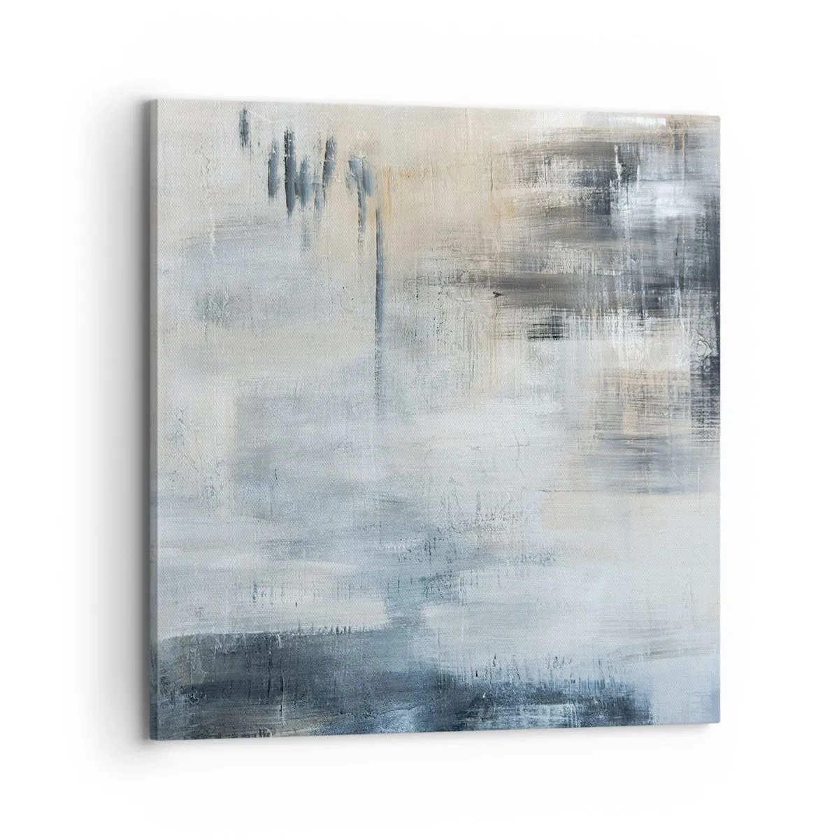 Bild auf Leinwand - Leinwandbild - Hinter dem blauen Vorhang - 70x70 cm