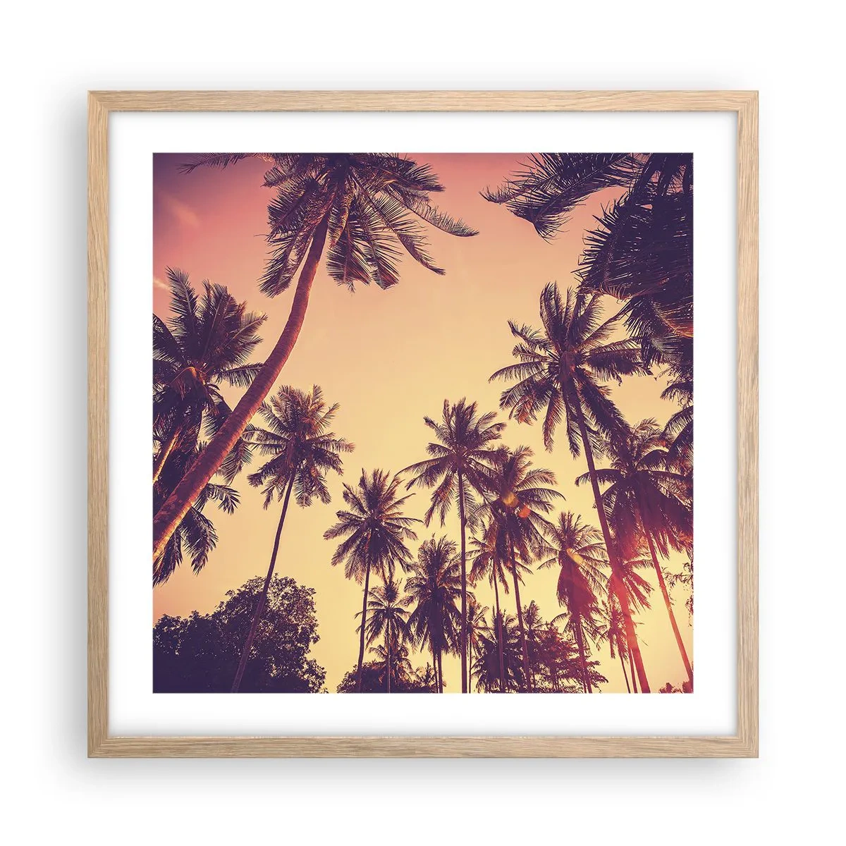 Poster in einem Rahmen aus heller Eiche - Tropische Variante - 50x50 cm