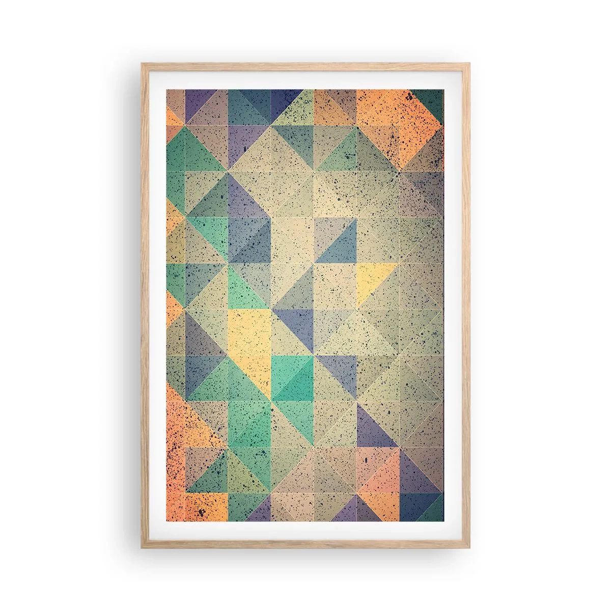 Poster in einem Rahmen aus heller Eiche - Republik der Dreiecke - 61x91 cm
