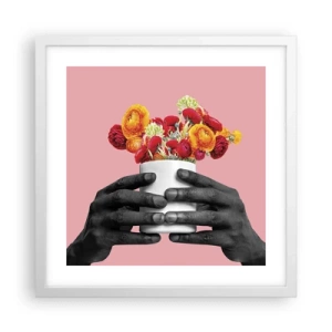 Poster in einem weißen Rahmen - Die Apotheose des Lebens - 40x40 cm