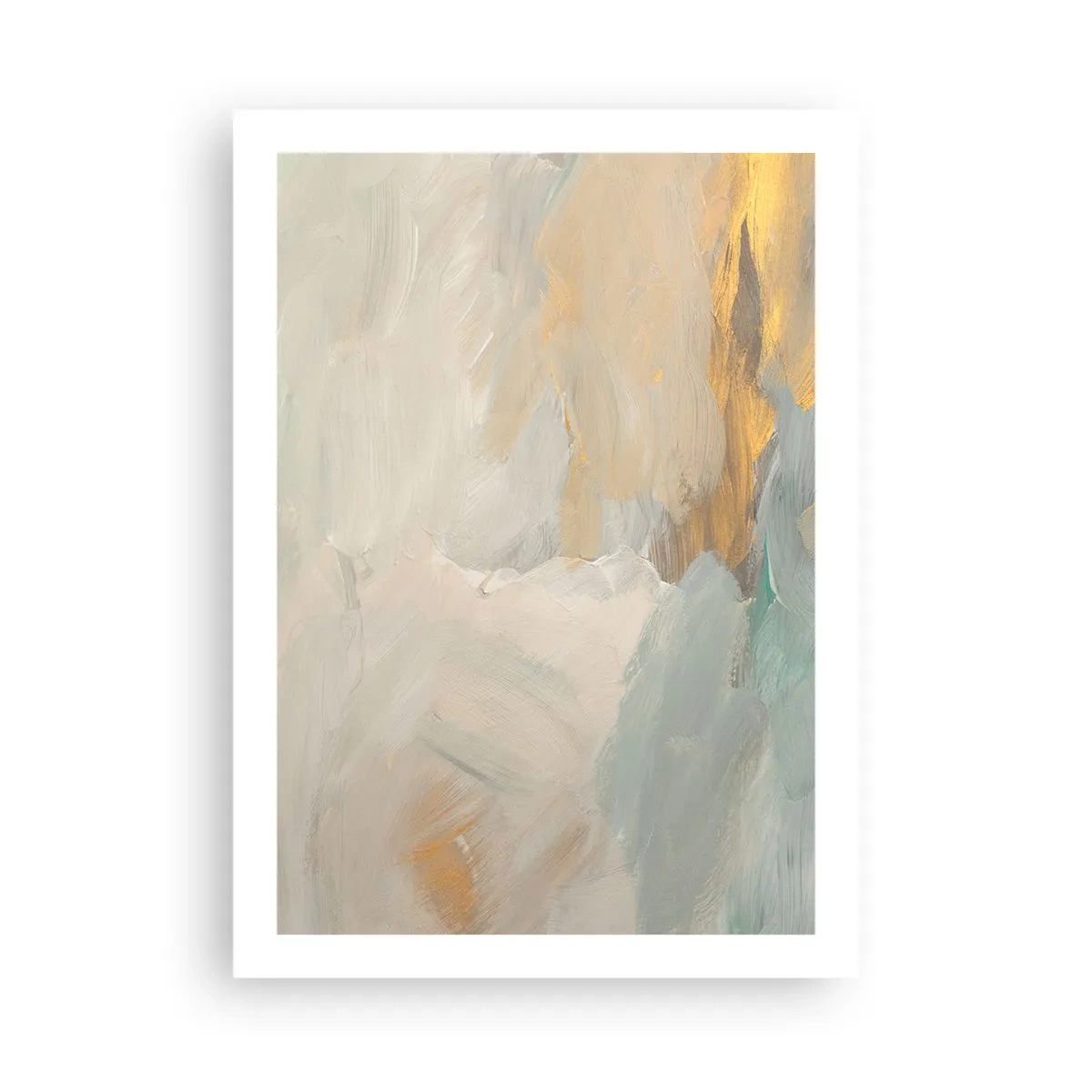 Poster - Abstrakte Gemäldekomposition in Pastelltönen - 50x70cm - Abstraktion – das Land der Sanftheit - Moderne Wanddekoration für Wohnzimmer und Schlafzimmer ARTTOR