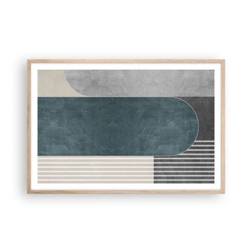 Poster in einem Rahmen aus heller Eiche - Komposition auf der Ebene - 91x61 cm