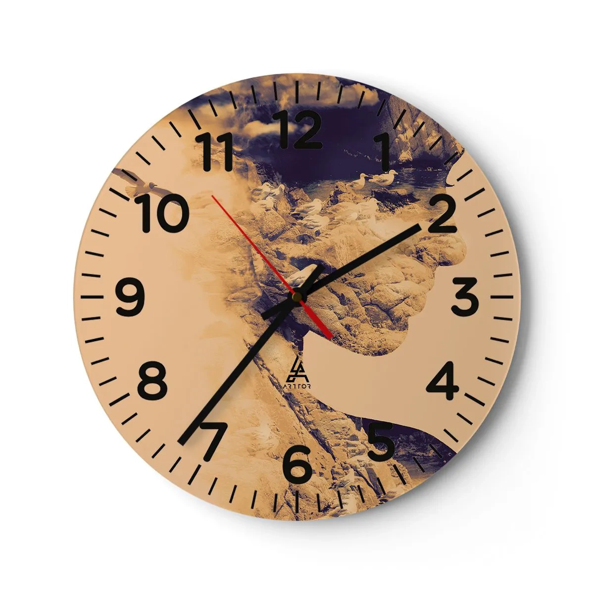 Wanduhr - Glasuhr - Von Natur aus schön - 30x30 cm