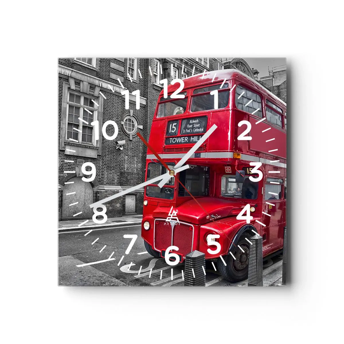 Wanduhr - Glasuhr - Immer gleich - 40x40 cm