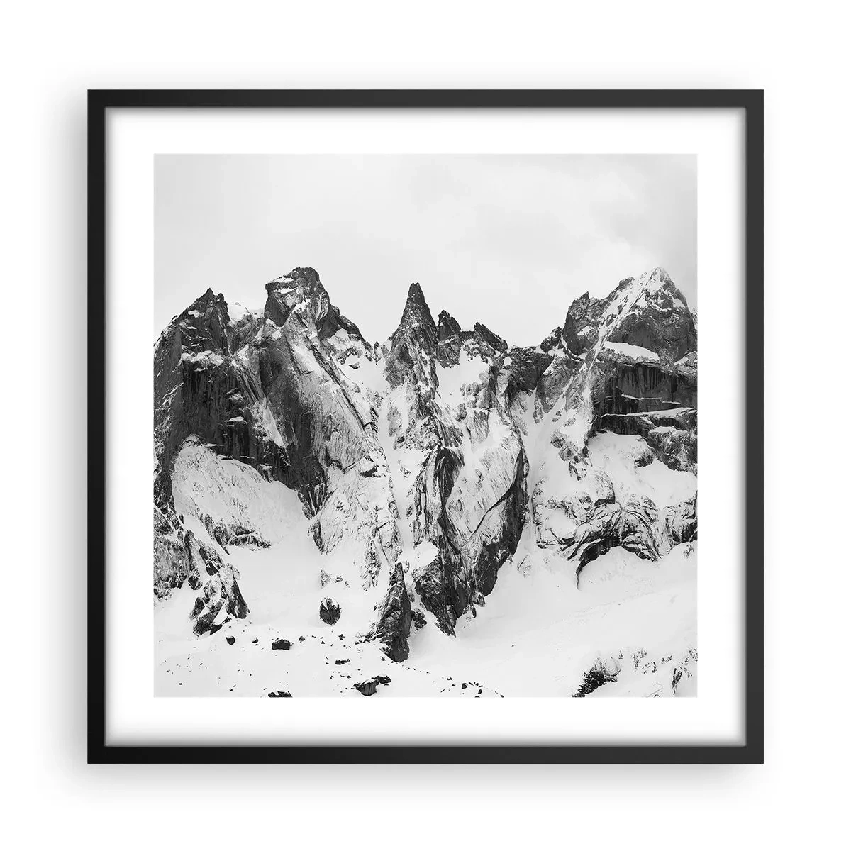 Poster in einem schwarzem Rahmen - Gefährlicher Granitgrat - 50x50 cm