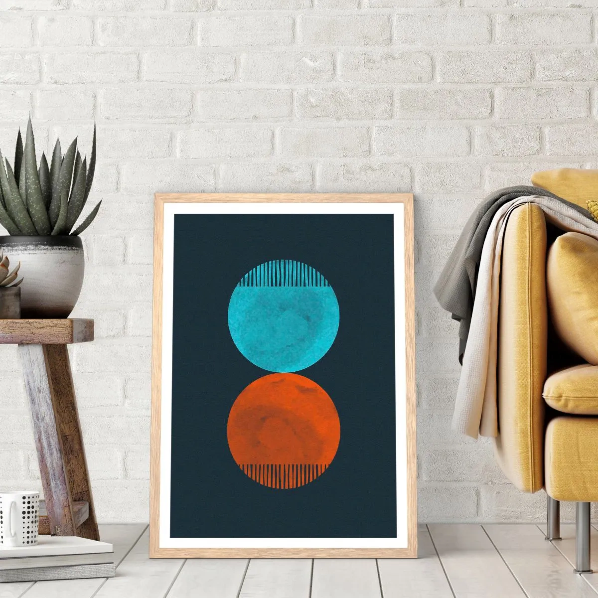 Poster in einem Rahmen aus heller Eiche - Nur Geometrie? - 40x50 cm