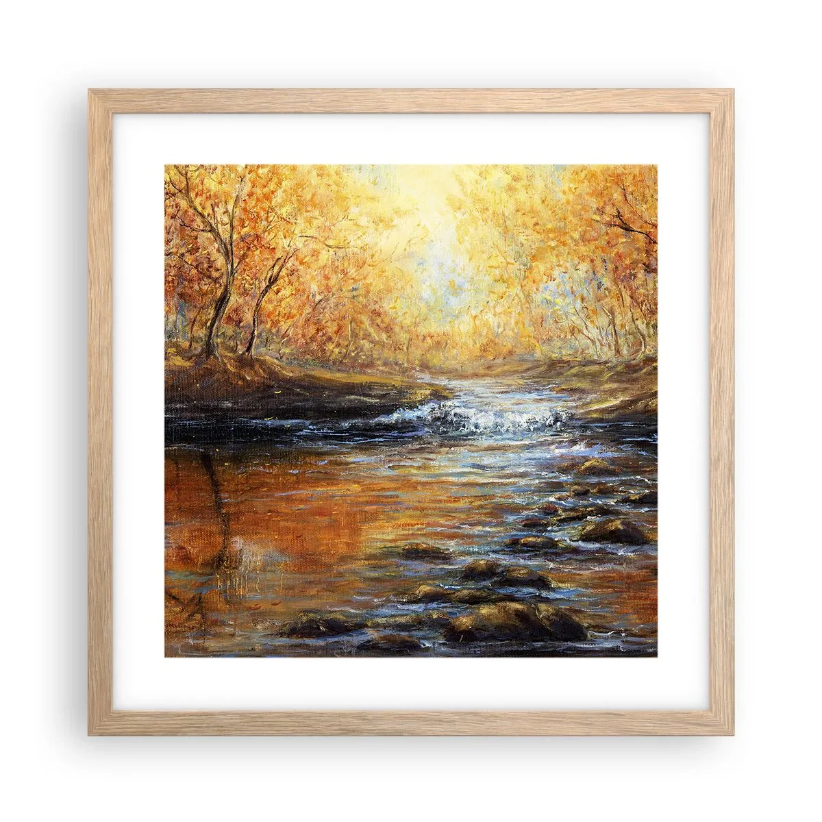 Poster in einem Rahmen aus heller Eiche - Der goldene Strom - 40x40 cm