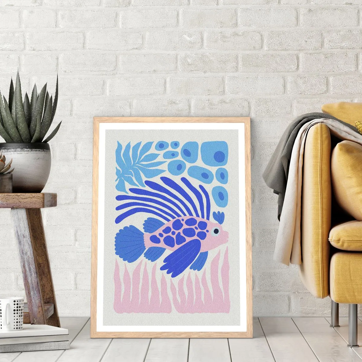 Poster in einem Rahmen aus heller Eiche - In seinem Fahrwasser - 70x100 cm