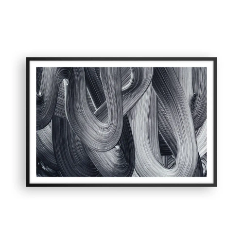 Poster in einem schwarzem Rahmen - Die Fließfähigkeit der Realität - 91x61 cm