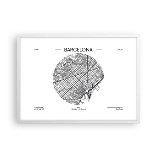 Poster in einem weißen Rahmen - Anatomie von Barcelona - 70x50 cm