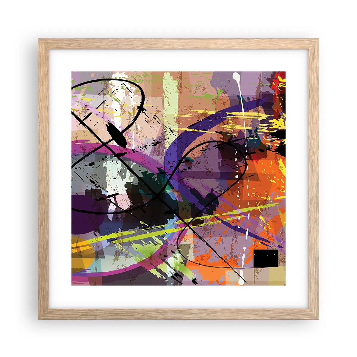 Poster in einem Rahmen aus heller Eiche - Du kannst geradeaus oder umhergehen - 40x40 cm