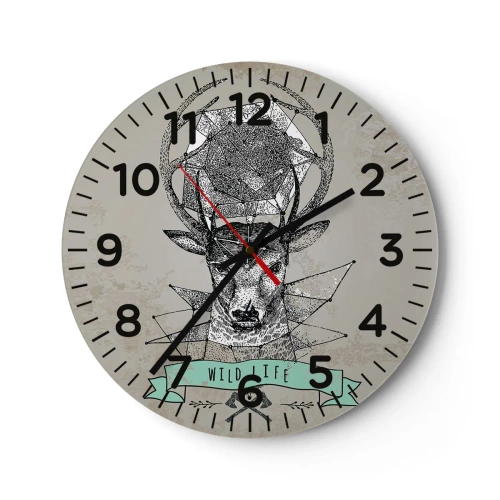 Wanduhr - Glasuhr - St. sehen Hubertus - 30x30 cm