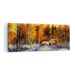 Bild auf Leinwand - Leinwandbild - Wintereindruck in der Sonne - 100x40 cm