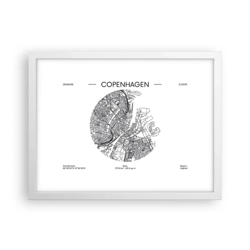 Poster in einem weißen Rahmen - Anatomie von Kopenhagen - 40x30 cm