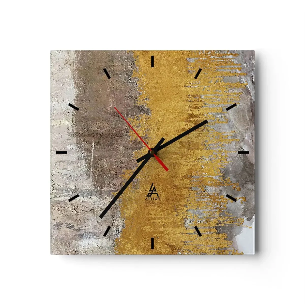 Wanduhr - Glasuhr - Goldene Explosion - 40x40 cm