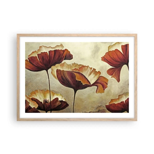 Poster in einem Rahmen aus heller Eiche - Weideland - 70x50 cm