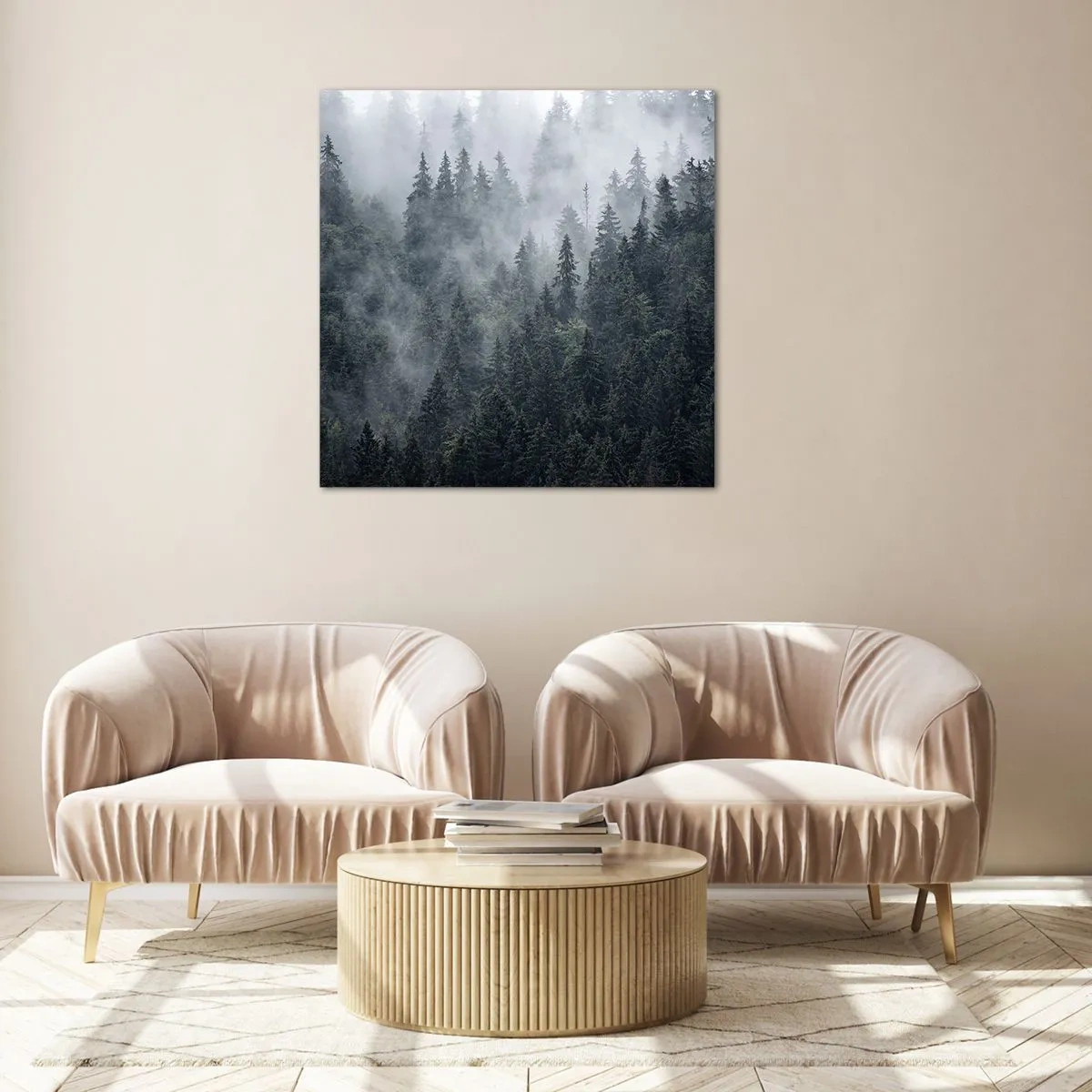 Glasbild - Bild auf glas - Walddämmerung - 30x30 cm