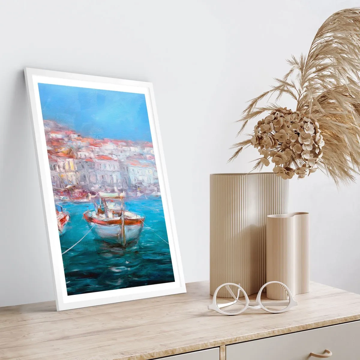 Poster in einem weißen Rahmen - Italienische Bucht - 61x91 cm