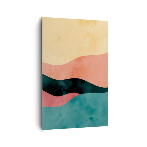 Bild auf Leinwand - Leinwandbild - Abstrakte Wellen in Pastellfarben - 80x120cm - Konforme Nichtkonformität - Moderne Wanddekoration für Wohnzimmer und Schlafzimmer ARTTOR
