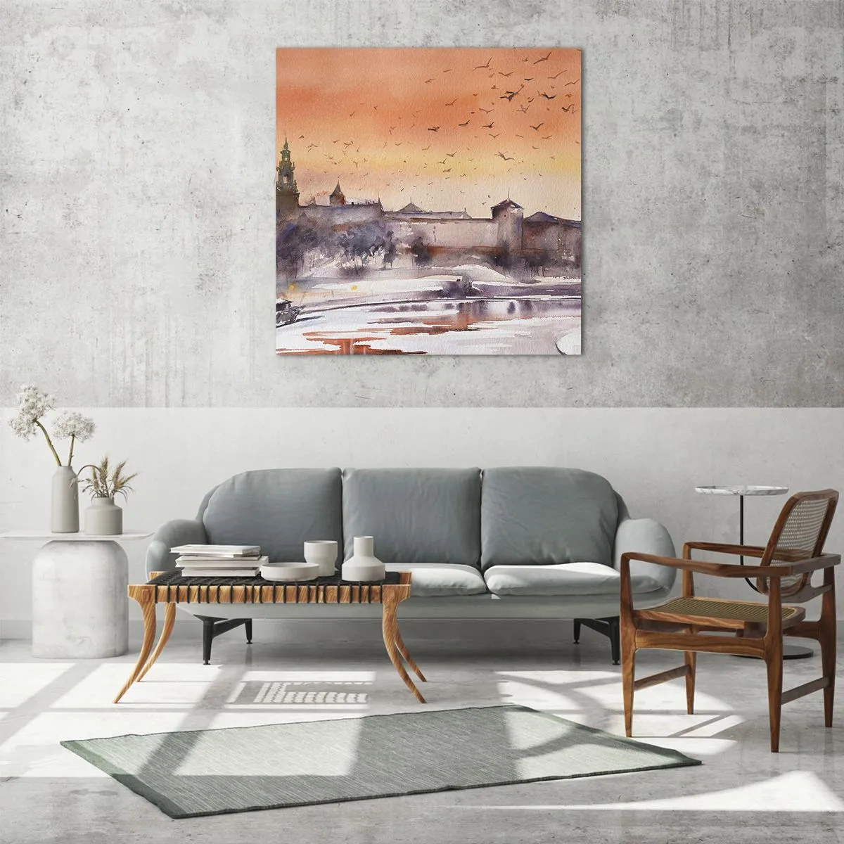 Glasbild - Bild auf glas - Königlicher Sonnenuntergang - 70x70 cm