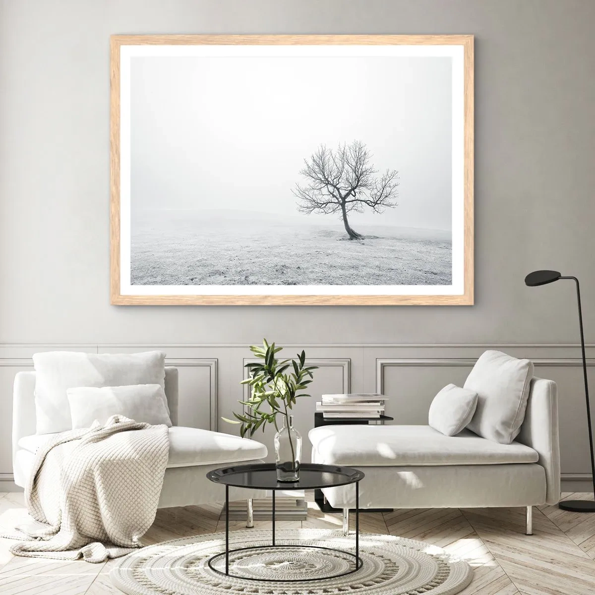 Poster in einem Rahmen aus heller Eiche - Gegen das Nichts - 70x50 cm