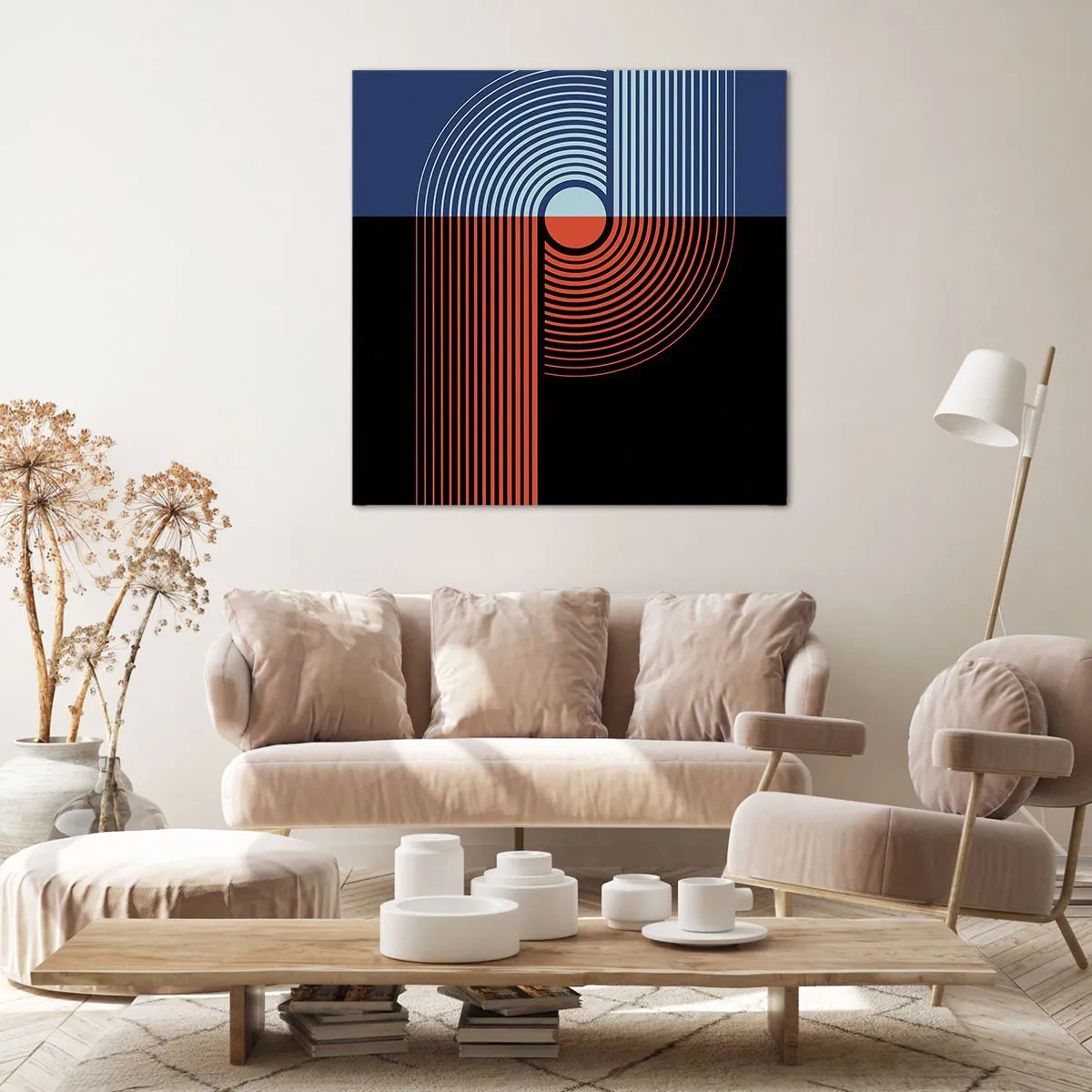 Bild auf Leinwand - Leinwandbild - In einer geometrischen Umarmung - 30x30 cm