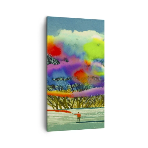 Bild auf Leinwand - Leinwandbild - Erwecke diese Welt zum Leben - 45x80 cm