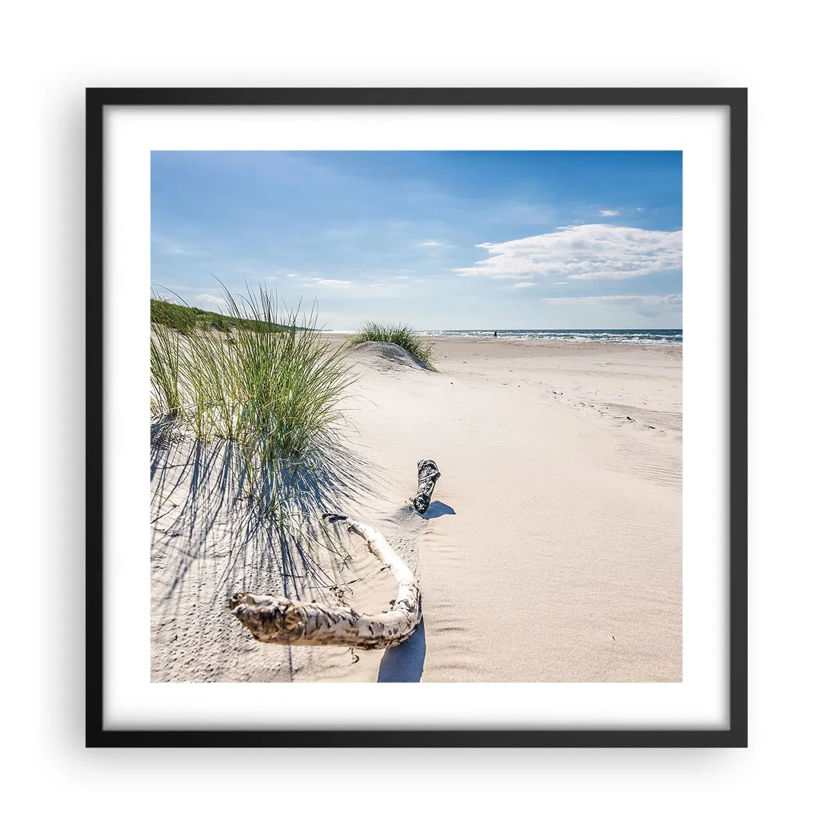 Poster in einem schwarzem Rahmen - Der schönste Strand? Ostsee-Strand - 50x50 cm