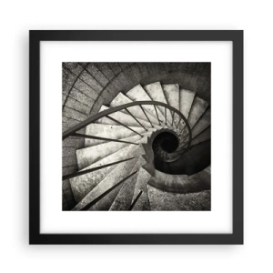 Poster in einem schwarzem Rahmen - Treppe hoch, Treppe runter - 30x30 cm