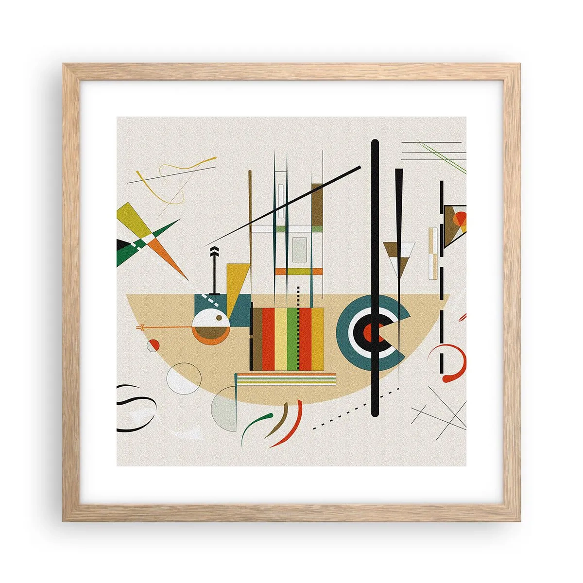 Poster in einem Rahmen aus heller Eiche - Und die Welt lacht - 40x40 cm