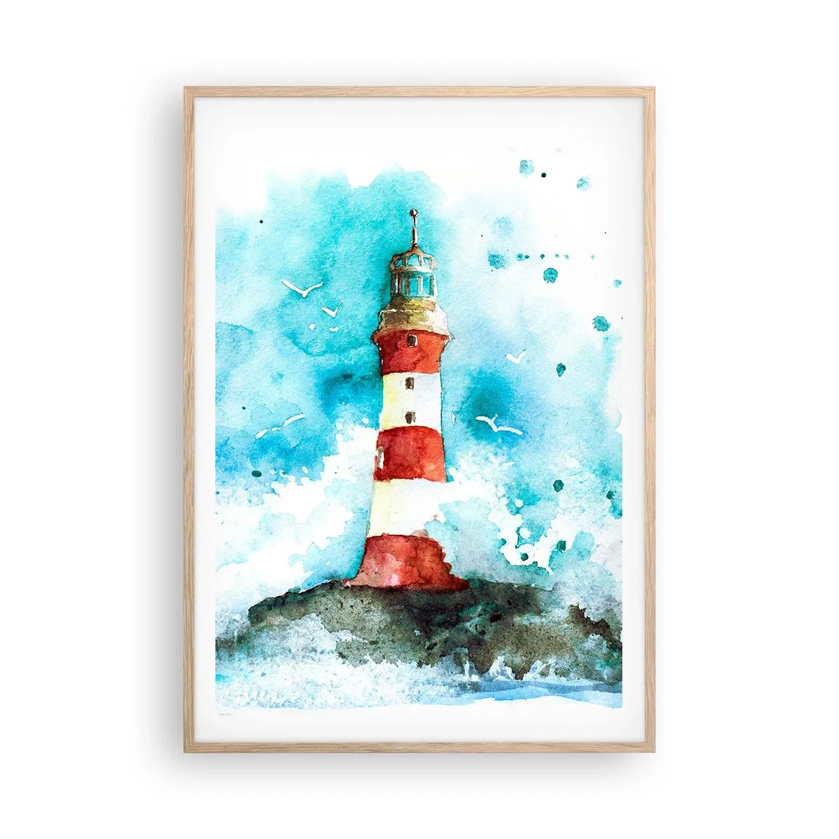 Poster in einem Rahmen aus heller Eiche - Einheit der Elemente - 70x100 cm