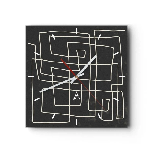 Wanduhr - Glasuhr - Nicht so einfach - 40x40 cm