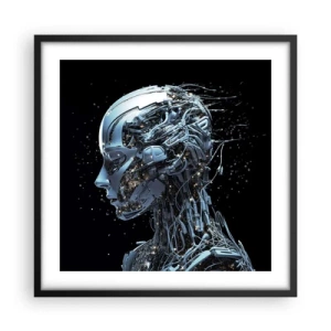 Poster in einem schwarzem Rahmen - Technologie ist eine Frau - 50x50 cm