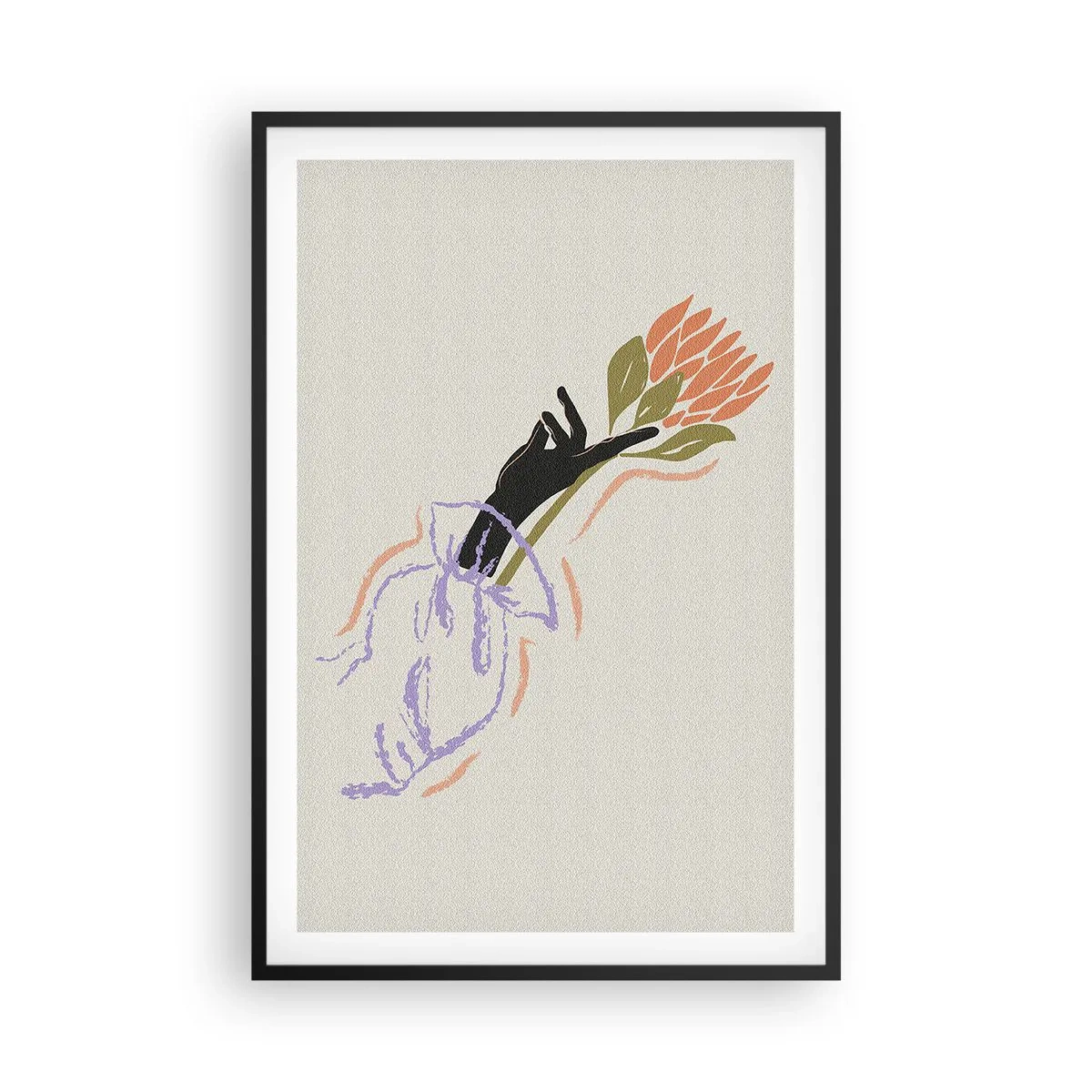 Poster in einem schwarzem Rahmen - Schwesterliche Berührung - 61x91 cm