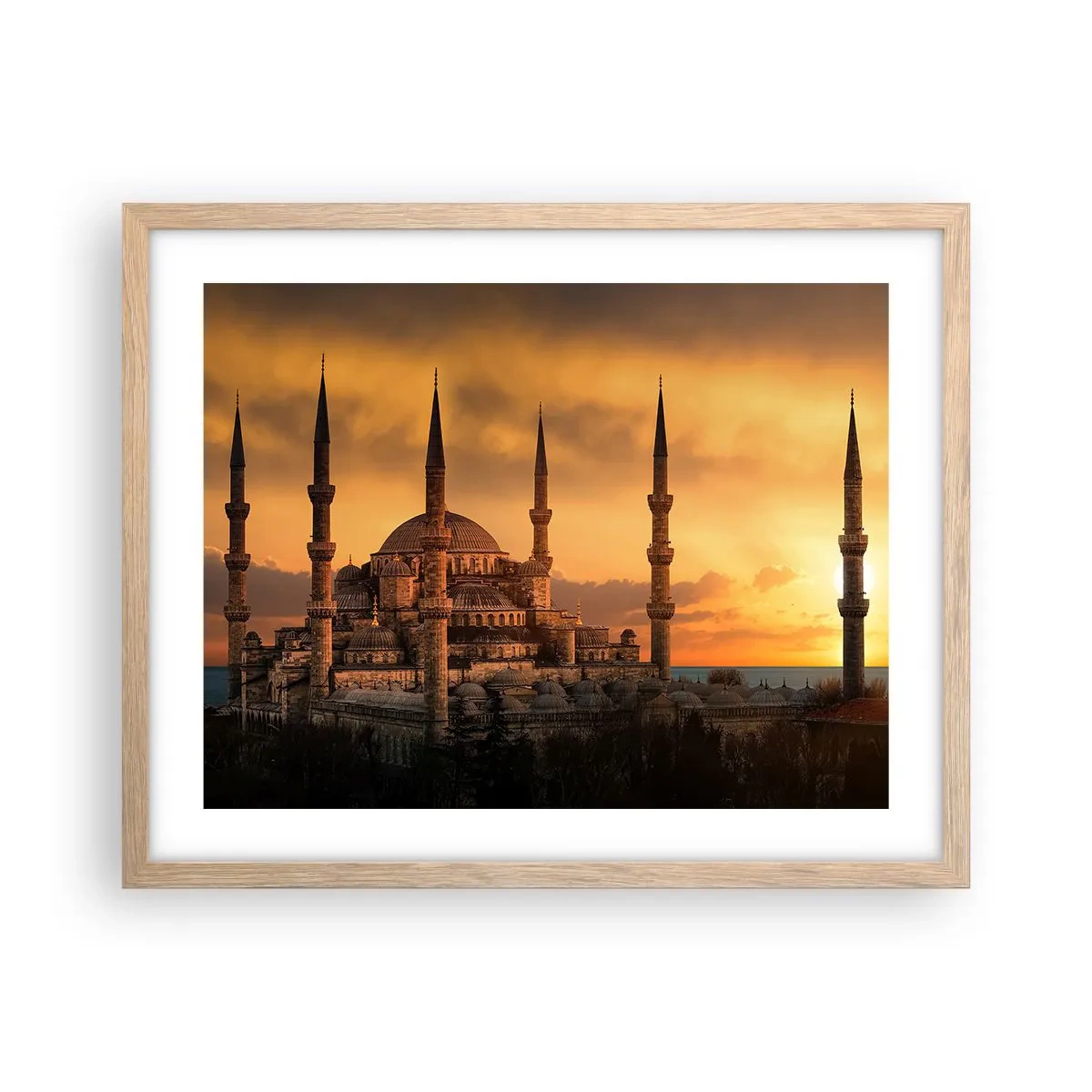 Poster in einem Rahmen aus heller Eiche - Gott ist großartig - 50x40 cm