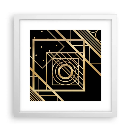 Poster in einem weißen Rahmen - Goldene Geometrie - 30x30 cm