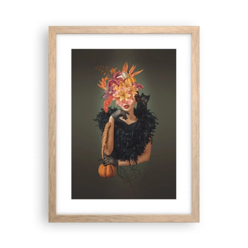 Poster in einem Rahmen aus heller Eiche - Der Zauber einer Hexe - 30x40 cm